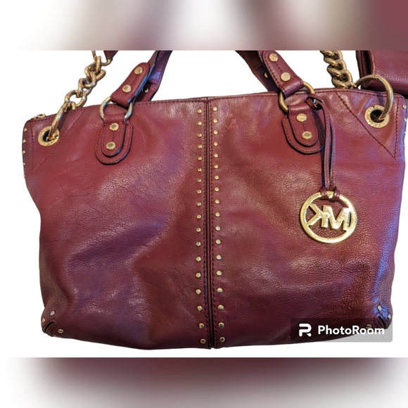 Michael Kors Uptown Astor Cinnabar Dark Red and matching wallet UGC - Picture 2 of 11